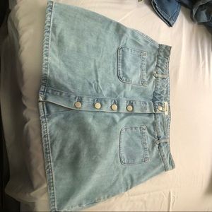 Buttoned Jean Skirt